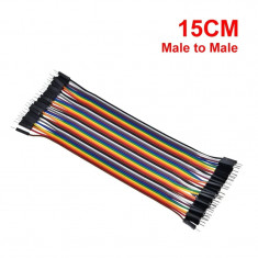 10 cabluri dupont TATA-TATA de 15CM / Cablu breadboard MALE-MALE