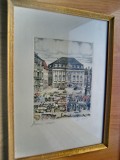 A30-Grafica color-Targ piata centrala oras german interbelic.