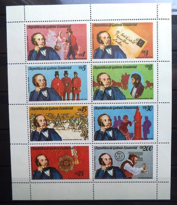 GUINEA ECUATORIALA 1979 &ndash; CENTENAR ROWLAND HILL, bloc MNH, PT40