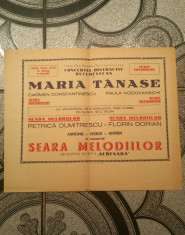 Afis / Reclama concert Maria Tanase anul 1959 foto