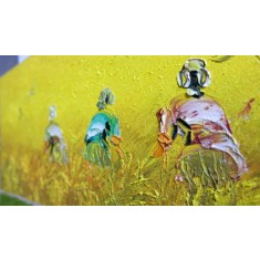 Set 2 Tablouri pictate manual Rice Paddy, M