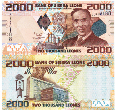 Sierra Leone 2 000 Leones 2021 P-31f UNC foto