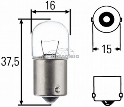 Bec R5W 12V 5W BA15s HELLA 8GA 002 071-121 foto