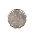 Moneda Hong Kong 20 cents/centi 1997, stare foarte buna, curata, Asia, Cupru-Nichel