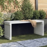 vidaXL Bancă grădină extensibilă alb, 212,5x40,5x45 cm, lemn masiv pin 832526