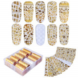 Cumpara ieftin Folie de transfer set 10 Gold Christmas Collection 12