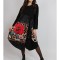 ROCHIE MIDI ASIMETRICA CU BUZUNARE SI MANACA LUNGA FLOWERS DOMIDEEA TALIE UNICA Multicolora