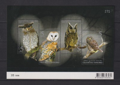 THAILANDA 2013 PASARI DE NOAPTE MI. BL.308 MNH foto