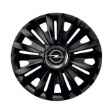 Set 4 capace roti Negre Cu Inel Cromat Royal pentru gama auto Opel, R16
