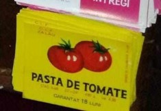 Reclama veche,Lot 5 etichete vechi nefolosite PASTA DE TOMATE,Ambalaj colectie