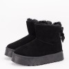 Cizme scurte negre cu fundita in spate DAY9057 113, 36, 39, 40, Negru