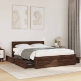 VidaXL Cadru de pat cu tăblie stejar maro 120x190 cm lemn prelucrat