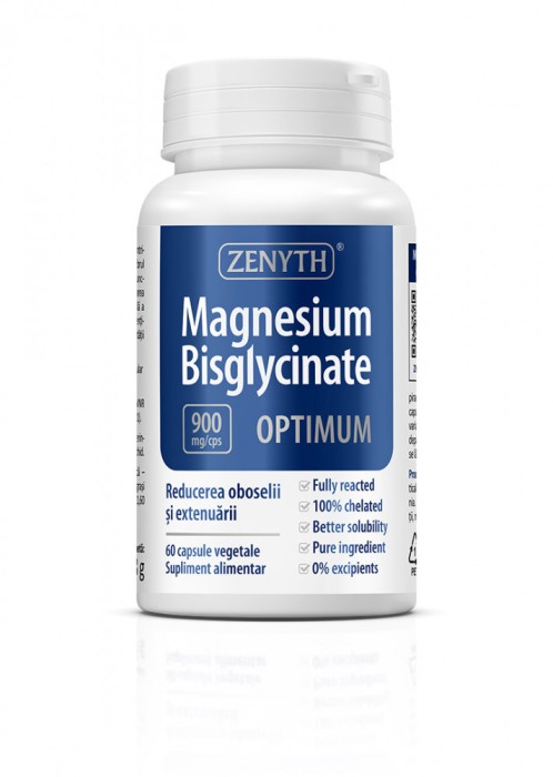 Magneziu Bisglicinat Optimum 900 mg, 60 capsule