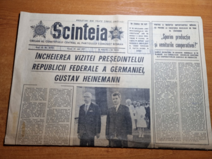 scanteia 21 mai 1971-ceausescu si presedintele germaniei vizita la brasov