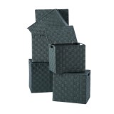 Cumpara ieftin Set 5 cutii depozitare cu capac verzi 28 x 18 x 25,5, 30 x 20 x 26,5, 32 x 22 x 27,5, 34 x 24 x 28,5, 36 x 26,5 x 30 cm
