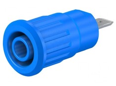 Conector banana 4mm soclu 24A 1kV ?12,2mm albastru foto