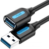 Cablu USB prelungitor Vention, USB 3.2 gen 1 (T) la USB 3.2 gen 1 (M), 1m rata transfer 5 Gbps, invelis PVC, negru, &quot;CBHBF&quot; (timbru verde 0.18 lei) -