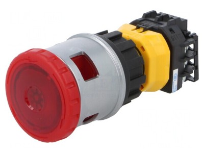 Comutator Siguranță 30mm cu LED Roșu 24V foto