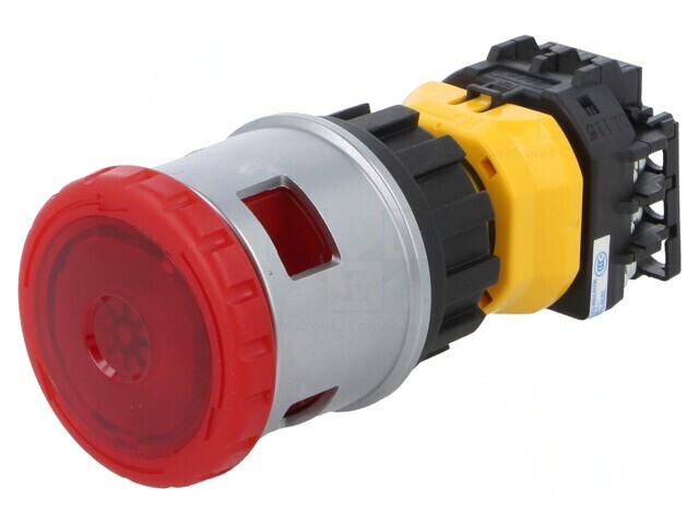 Comutator Siguranță 30mm cu LED Roșu 24V