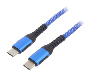 Cablu USB 2.0 USB C 1,8m nichelat 100W foto