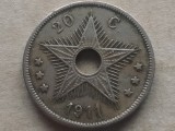 CONGO BELGIAN-20 CENTIMES 1911