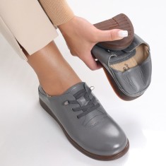 Pantofi dama casual Gri din Piele Naturala Samiana, 36