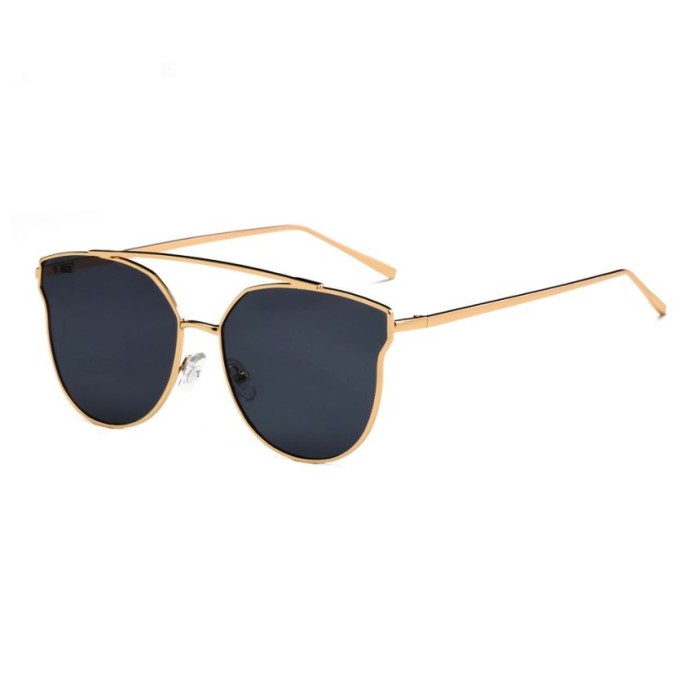Ochelari de soare Cat-Eye, lentila neagra, rama aurie