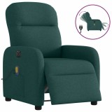 Cumpara ieftin Fotoliu electric de masaj rabatabil, verde inchis, textil