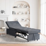 vidaXL Canapea pat 3 &icirc;n 1 design cu extragere gri &icirc;nchis catifea