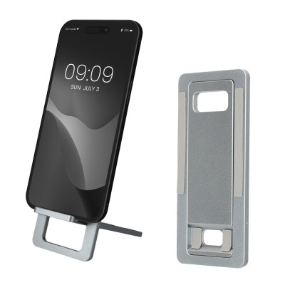 Suport pliabil Kwmobile pentru telefoane, Gri, Aluminiu, KWM000020NN001C foto