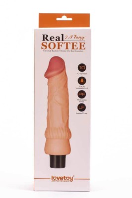 Real Softee - Dildo cu vibrații, 20 cm foto