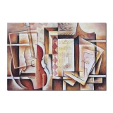 Tablou pictat manual cubism sintetic, Creatie muzicala, 100x70cm ulei pe panza, Vlad Soltan