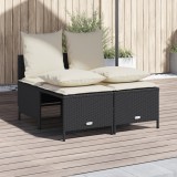 Set Mobilier Gradina Gossi, 4 Piese, Poliratan Negru, Perne Incluse