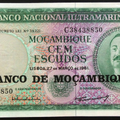 Bancnota 100 ESCUDOS - MOZAMBIQUE (COLONIE PORTUGHEZA) 1961 * Cod 520 - UNC