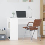Birou vidaXL Alb 100x55x75 cm, Lemn Prelucrat, 2 Compartimente Depozitare, Birou Calculator, Masa Laptop, Design Modern