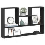 Gossi raft de perete, negru, 99x15x60 cm, lemn prelucrat