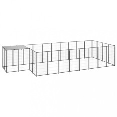 vidaXL Padoc pentru c&acirc;ini, negru, 10,89 m&sup2;, oțel 3082207