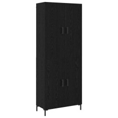 vidaXL Bufet 2 pcs Stejar negru 69.5 x 34 x 180 cm Lemn compozit 3394541