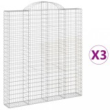 Cumpara ieftin Cosuri gabion arcuite,3 buc., 200x30x220/240cm, fier galvanizat