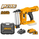 Cumpara ieftin Pistol electric pentru Cuie 20V cu 2 acumulatori, 2.5 cuie/s, 100buc capacitate Ingco CBNLI2002
