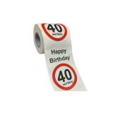Hartie igienica, amuzanta, Aniversare 40 de ani, 2 straturi, Mesaj amuzant &amp;quot;Happy Birthday 40 and Sexy&amp;quot;, 10 cm h, 10 cm l, Oem