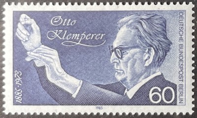 GERMANIA , BERLIN 1985 DIRIJOR OTTO KLEMPERER TIMBRU NESTAMPILAT foto