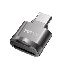 Cititor de carduri tip-c la tf, cu functia otg, yesido, grey foto