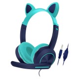 Casti pentru copii Roz-Brivoo&reg;, Design dragut, sunet clar, Conectivitate 3.5mm AUX, Microfon &amp;amp; Anulare activa a zgomotului