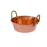 Oală marmeladă cupru alamă 26 cm, căldură uniformă, pentru dulciuri