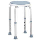 HOMCOM Taburet de duș scaun de duș antiderapant taburet de baie &icirc;nălțime reglabil pivotant la 360&deg; din aluminiu | Aosom Romania