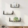 VidaXL Set rafturi de perete 3 pcs Stejar negru 37 x 12 x 13 cm 869098