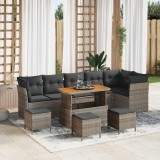 Cumpara ieftin Set de canapele pentru grădină 10 pcs Gri poliratan