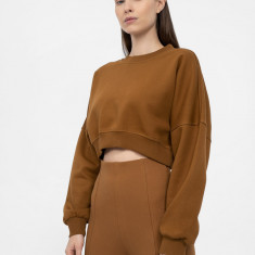 Hanorac crop top fără fermoar și glugă pentru femei