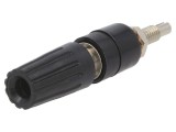 Soclu Banană 4mm Negru Izolat Nichelat 35A 30VAC 60VDC